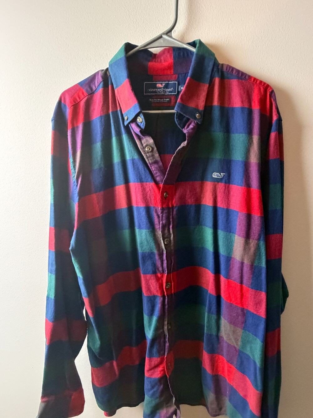 Vineyard Vines Slim Fit Whale Shirt XL Multicolor Plaid Button Down Preppy